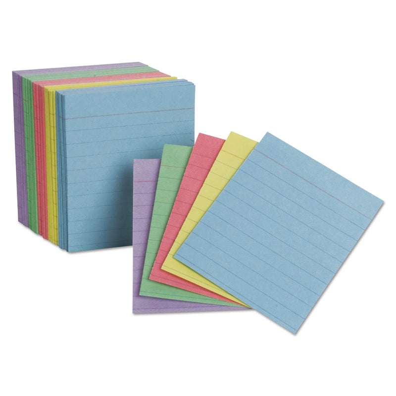 Esselte Oxford Mini Ruled Index Cards, Ruled, 3". x 2.5" , Assorted Colors, 200 ea - Image 1